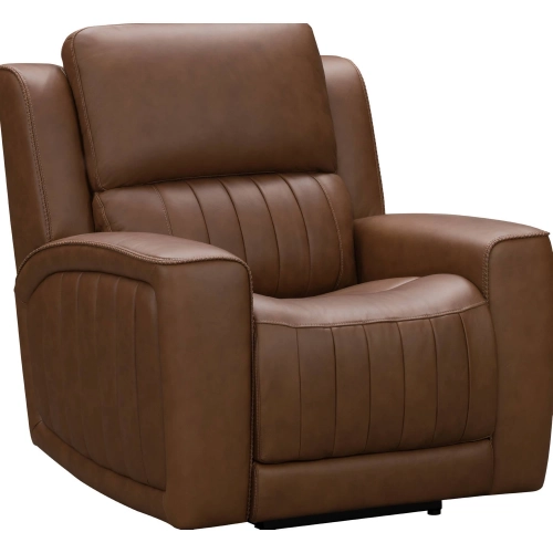 Pierce Zero Gravity Power Recliner with Power Head Rest & Lumbar in Cinnamon Brown Leather